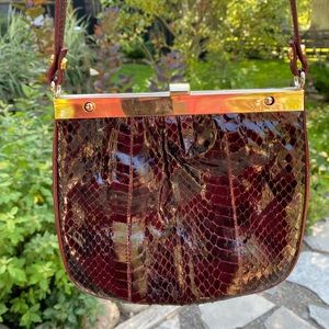 Vintage Burgundy Leather Shoulder Bag